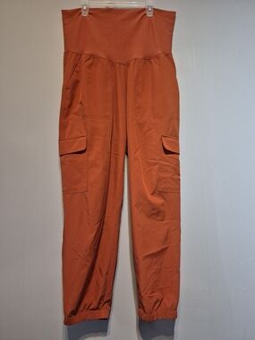 Old Navy Rust Orange High-Waist Cargo Joggers- Maternity
